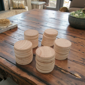 Petits cercles de <span class=keywords><strong>bois</strong></span> ronds naturels non finis-Puces d'artisanat de bricolage pour pièces de jeu de société et ornements - Product Image 5