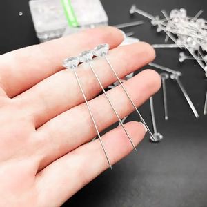 Fiore all'ingrosso Bouquet in acciaio inossidabile corsetti spille per fiori abbigliamento posizionamento perni dritti con testa di diamante in cristallo - Product Image 6