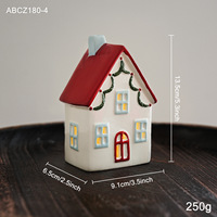 Maisons de village de Noël en céramique lumineuses, style rustique, pour décorations de cheminée et de table