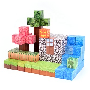 Ensemble de blocs de construction magnétiques en plastique ABS - 128 pièces - Jouet éducatif STEM pour tout-petits avec design de <span class=keywords><strong>mine</strong></span> et de portail magique - Product Image 3
