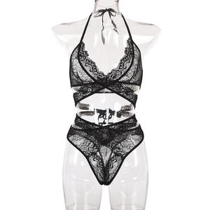 Lingerie sexy <span class=keywords><strong>Push</strong></span> <span class=keywords><strong>up</strong></span> Bandage Lingerie érotique Dentelle croisée Chemise de nuit sexy pour lune de miel - Product Image 6