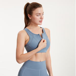 High Impact Sport Bra Front Zip Yoga Bras <strong>Tops</strong> <strong>Plus</strong> <strong>Size</strong> Gym Sexy Fitness Vest for Women Breathable <strong>Mesh</strong> Back - Product Image 2