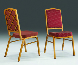 Silla de banquete con respaldo cuadrado fuerte y duradera con malla de celosía de metal apilable para sala de estar, apartamento o - Product Image 5