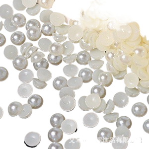 Perles plates en ABS effet nacré pour nail art DIY, matériel de beauté pour téléphone portable, demi-cercle 10mm, <span class=keywords><strong>2000</strong></span> - Product Image 4