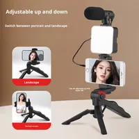 Kit de réalisation vidéo : trépied pieuvre pour téléphone, éclairage LED, microphone, trépied mains libres, kit d'éclairage vidéo, perche à selfie