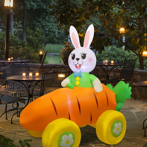 Easter gonfiabili Bunny carrelli di carote con uova di pasqua decorazione per bambini regali resurrezione coniglio gonfiabile auto giocattolo - Product Image 1