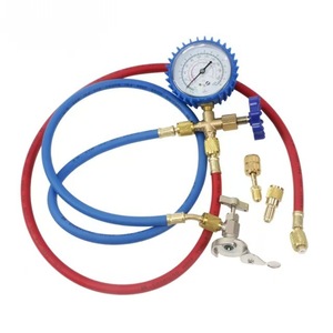 Kit d'outils de charge de fréon 466 avec manomètre à diaphragme, jauge de réfrigérant automobile et connecteur de véhicule - Product Image 1