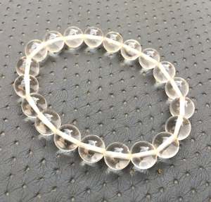 Beautiful Colorless Crystal Smooth Round Beads Handmade 6" Long <b>Bracelet</b> Wholesale Natural Clear Quartz Gemstone - Product Image 6