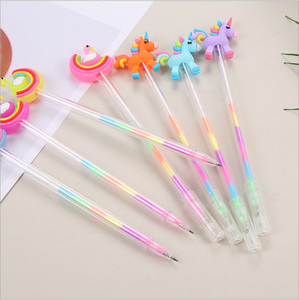 Novedad creativo Arco Iris neutral 6 colores pluma regalo dando DIY resaltador Pastel dibujos animados Cisne <span class=keywords><strong>pony</strong></span> modelado resaltador bolígrafo - Product Image 2