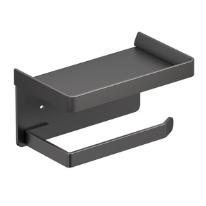 Porte-papier toilette mural pour salle de bain, étagère rectangulaire, aucun perçage requis, rangement multifonctionnel étanche - Product Image 1