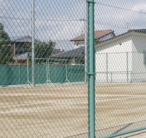 Clôture en treillis métallique recouvert de vinyle vert pour terrain de tennis, cour d'école, enclos - Product Image 6