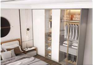 SANTOPOVA Customizable Modern Bedroom Furniture Hanging Rod and <b>Drawer</b> <b>Storage</b> Wardrobe Cloth Organizer - Product Image 5