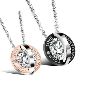 Ronde Diamant Rose Gouden Ketting Forever Choker Hanger Ketting Voor Vrouwen Mannen Paar Ketting Liefhebbers Geschenken