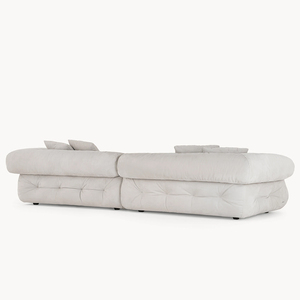 Canapé en tissu blanc haut de gamme 4 places, long, moderne, minimaliste, élégant, confortable et moelleux pour villa, maison, salon chaleureux - Product Image 3