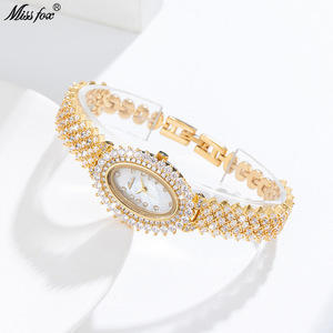 Nouvelle montre ovale au design élégant, montre en zircon pour femmes, prix de gros luxueux, bijoux imperméables pour femmes - Product Image 6