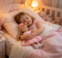 Poupée réaliste Betty de 22 pouces, entièrement recouverte, en robe rose, poupée fille imitation très réaliste