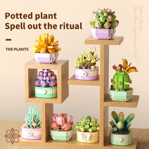 Ensemble de blocs de construction de plantes succulentes, jouet STEM, motricité fine, coordination œil-main, décoration de la maison, cadeau pour enfants - Product Image 3