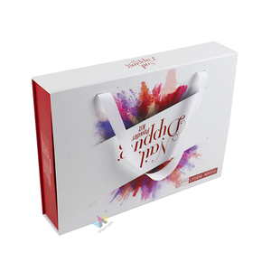 Customized Luxury Paper <b>Box</b> High End Rigid Cardboard Magnetic <b>Box</b> Colorful Gift <b>Box</b> with Ribbon Handle Wholesale - Product Image 3