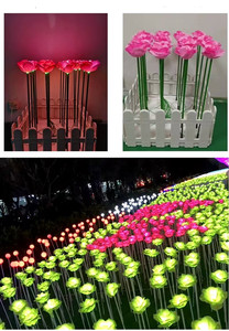 Vendita calda rosa artificiale mare difesa esterno aiuola decorativa luce led <span class=keywords><strong>fiori</strong></span> <span class=keywords><strong>di</strong></span> seta - Product Image 3