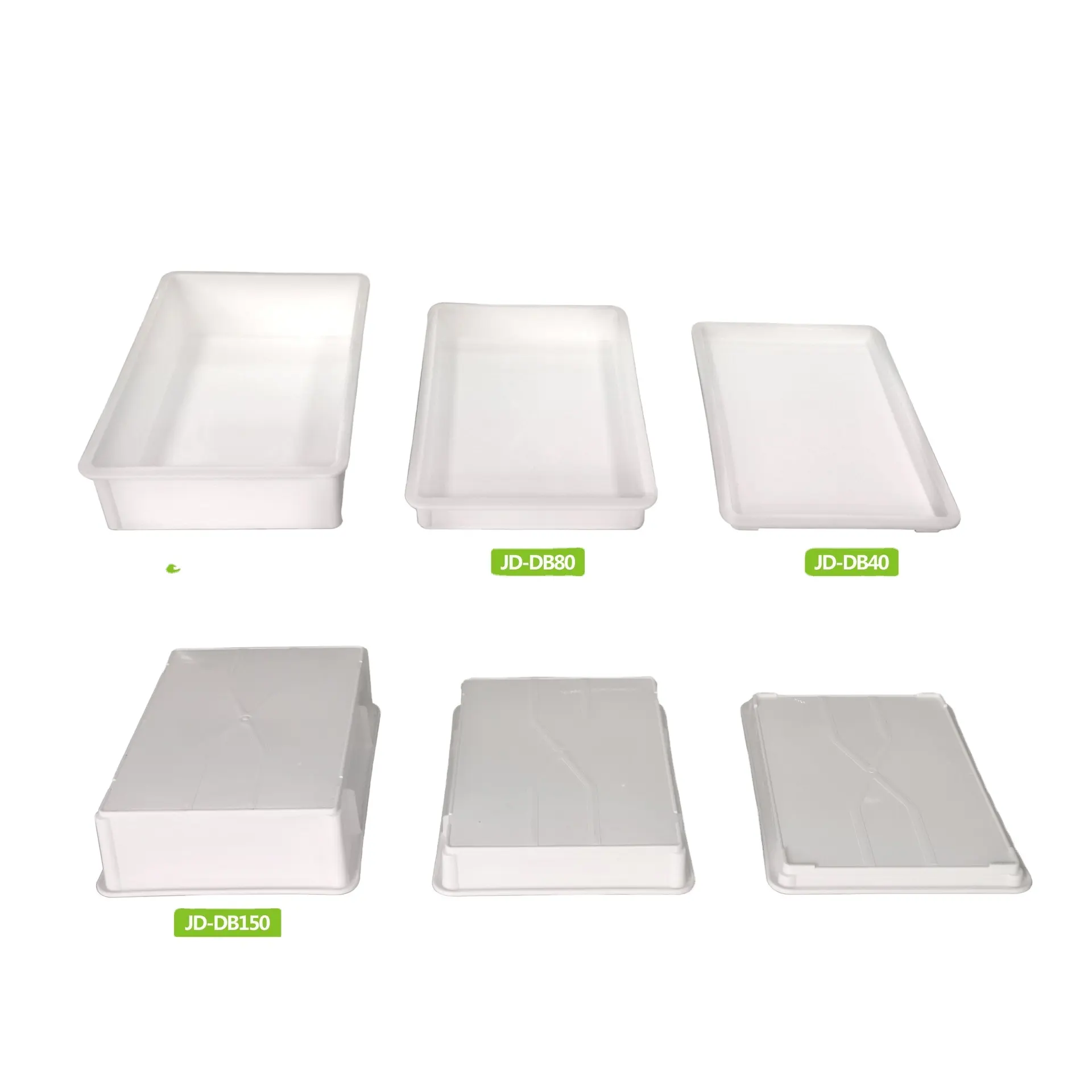 Stackable bakery storage container with lid transport crate rectangular bread fermenting tray plastic pizza dough proofing box