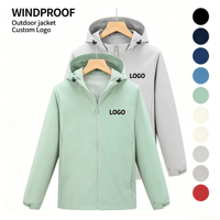 Vestes à capuche en polyester de couleur unie avec fermeture éclair intégrale et doublure en maille pour hommes, pour le bureau, les occasions décontractées et les affaires
