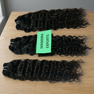 Extensiones de cabello humano de templo indio sin procesar rizado de proveedor virgen Remy natural de la mejor calidad - Product Image 1