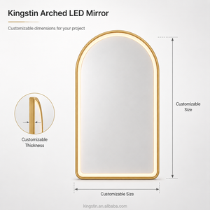 Kingstin Espejo de Baño Arco LED de Aluminio Premium, Atenuación de 3 Colores, Tamaño Personalizable, 2 Años Garantía - Product Image 4
