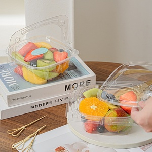 Boîte Cadeau en Plastique Transparent Jetable en Gros, Panier à Fleurs Portable, Boîte d'Emballage pour Gâteau Mousse, Pique-nique, Bonbons à Emporter avec Poignée - Product Image 2
