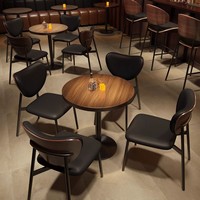 Ensemble table et chaises de pub vintage en métal avec dossier pour restaurant occidental, café, bar, salle à manger