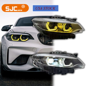 BMW 2 serisi için SJC otomobil parçaları LED farlar M2 F22 2014 2019-modifiye LED far aydınlatma çift renkli Drls ön ışıkları - Product Image 1