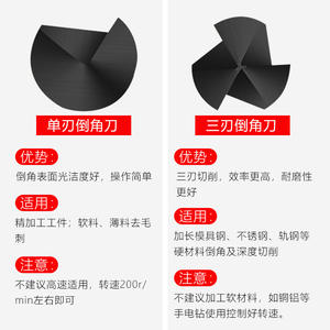 ดอกกัดลบคมเหล็กกล้าไร้สนิมแบบใบมีดเดี่ยว 90 องศา ดอกสว่านลบคม ดอกกัดสามใบมีดสำหรับงานขึ้นรูปสกรู - Product Image 3