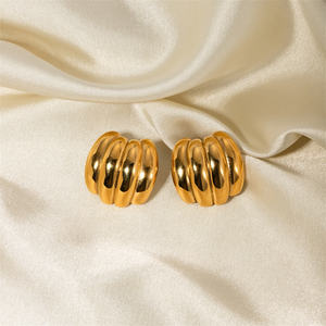 Luoyan nouveauté boucles d'oreilles funky plaqué or 18 carats en acier inoxydable forme de <span class=keywords><strong>banane</strong></span> boucles d'oreilles Huggie bijoux à la mode - Product Image 6