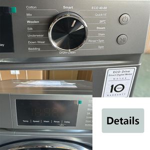 Lave-linge et sèche-linge OEM d'usine 10 KG 12 KG 13 KG avec boîtier en acier inoxydable pour la maison et l'hôtel - Product Image 4
