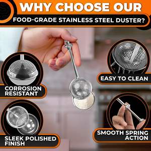 DB Système à ressort à une main pour la farine de levain Shaker à sucre en poudre pour la cuisson du pain Infuseur à thé - Product Image 3