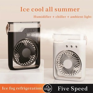 Nuevo Ventilador de Aire Acondicionado Portátil USB Recargable, Ventilador de Escritorio con Humidificador, Mini Ventilador de Refrigeración con Asa y Luz Nocturna - Product Image 4