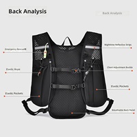 Gilet d'hydratation léger et tendance en nylon 2L, imperméable, avec poche à eau, sac à dos de course réglable, réfléchissant, pour l'escalade et la randonnée