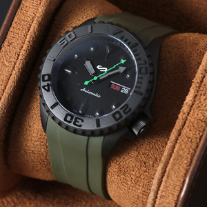 Montre mécanique NH35 avec logo personnalisé de 42 mm, montres noires <span class=keywords><strong>SKX009</strong></span> pour hommes, mouvement automatique de luxe, cadran NH36, étanche, cristal saphir - Product Image 1