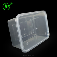 Boîte alimentaire rectangulaire jetable transparente de 1000 ml en plastique PP, compatible micro-ondes, avec couvercle plat – Vente chaude