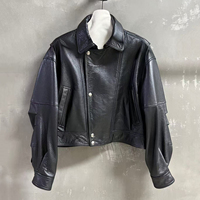 Jxwatcher – Nouvelle Veste Courte Bomber en Cuir Véritable de Mouton, Style Moto Vintage pour Femme, Vente en Gros