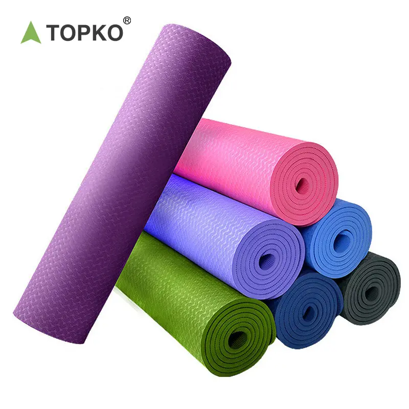 TOPKO Pilates Umwelt freundliche 5mm dicke Yoga matte Beste Übung Fitness Falt gymnastik Logo 6mm TPE Yoga