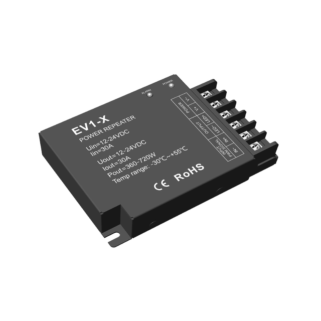 EV1-X 1CH 30A DC12-24V RF Constant Voltage Power Repeater Amplifier Series/Parallel for PWM Signal Control Single Color LED