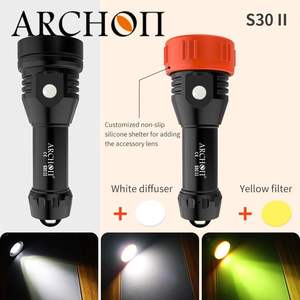 Lampe vidéo de plongée ARCHON S30 <span class=keywords><strong>II</strong></span> 3500lm torche de plongée sous-marine étanche de 100m avec chargeur de lampe de poche 26650 inclus - Product Image 3