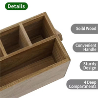 Acacia Besteckkasten mit Griff, Holz-Utensilienhalter, Mehrzweck-Organizer für Küche, Büro, Badezimmer, Schlafzimmer
