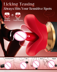 Vibrador de Lengua con Control por Aplicación, Juguetes Sexuales para <span class=keywords><strong>Mujeres</strong></span> y Parejas, con Agarre Ergonómico de Corte Diamante, Vibradores Anales y Clitorales de Lujo, Juguete Kiss Rose - Product Image 2