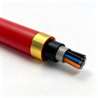 Cable de Alimentación Híbrido Blindado, Cable Fotoeléctrico de Fibra Óptica y Cobre, Cable con Revestimiento Rojo para Proyectos Subterráneos