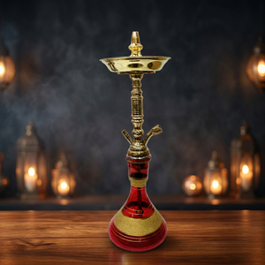 Luxury Brass Lacquer Egyptian Tower Midi Cone <b>Vase</b> Mini Hookahs with <b>Glass</b> at Wholesale Price - Product Image 3