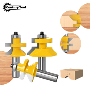 Juego de fresas de ranurar y encajar de 8 mm y 12 mm con vástago de 1/2'', herramienta de fresado para carpintería, para marcos de bordes, suelos y unión de paneles - Product Image 1