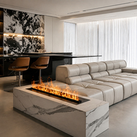 Cheminée électrique intelligente à vapeur d'eau 3D avec effet de flamme, recharge automatique, multicolore, contrôle par application, humidificateur pour salon, hôtel, villa