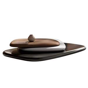 Mesa de centro giratoria de nogal de madera maciza creativa de diseñador, muebles de sala de estar ovalados simples modernos - Product Image 5