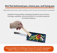 Plaque de cuisson raclette BBQ portable mini noire antiadhésive en fonte, soutenue par la R&D, pour fromage et cuisine extérieure